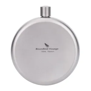 Boundless Voyage Camping Titanium Hip Flask Portable Round Wine Bottle With Funnel Whiskey Alcohol Drink ware Accessories