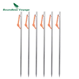 Boundless Voyage  Titanium alloy Tent Stake for Outdoor Camping 40CM Tent Pegs Lightweight 6PCS