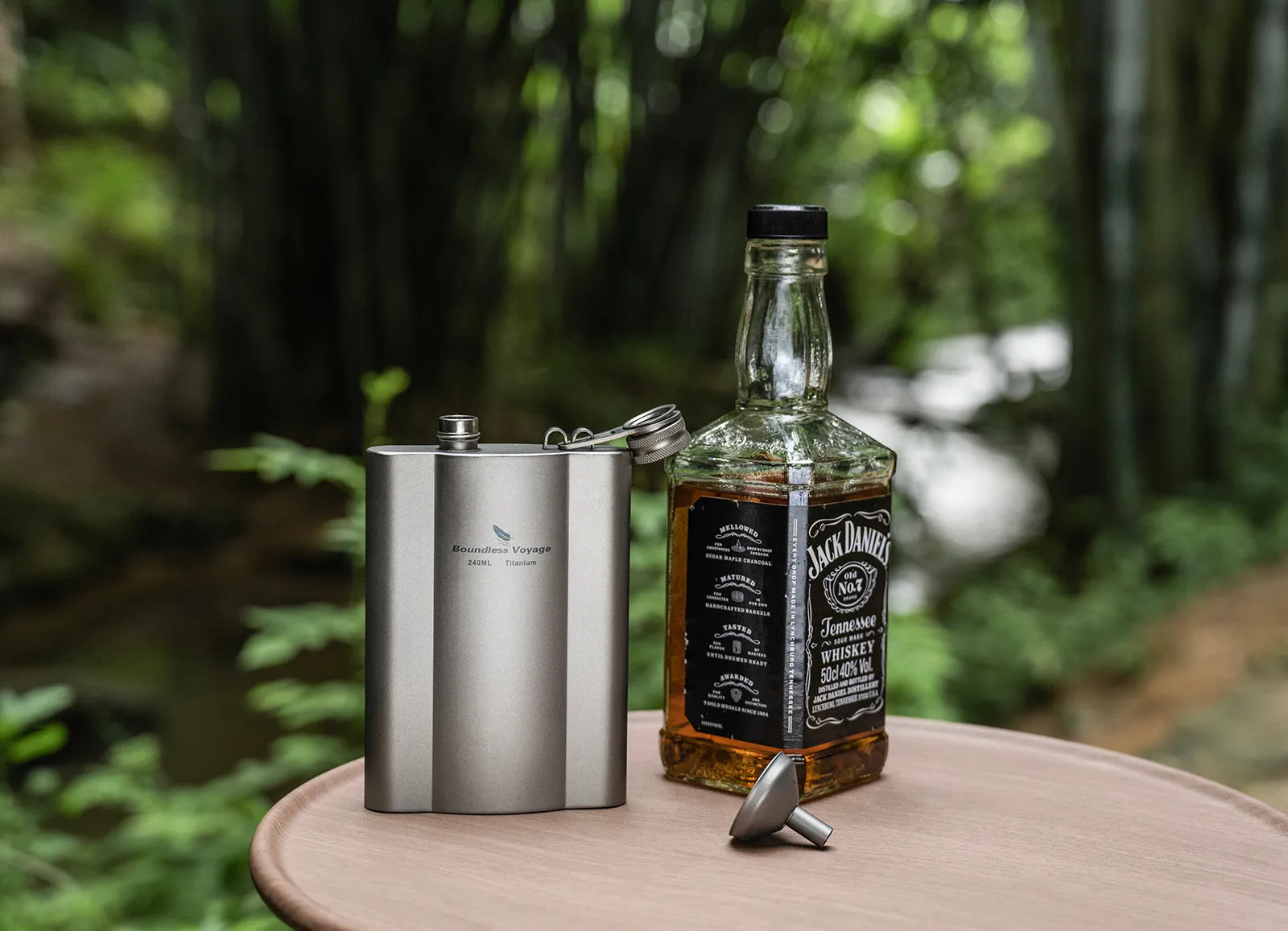 Boundless Voyage Titanium Flask 240ml funnel Rust-Free Ultralight Small Liquor Flask Bottle for Whiskey Vodka Wine Outdoor Portable Travel Outdoor