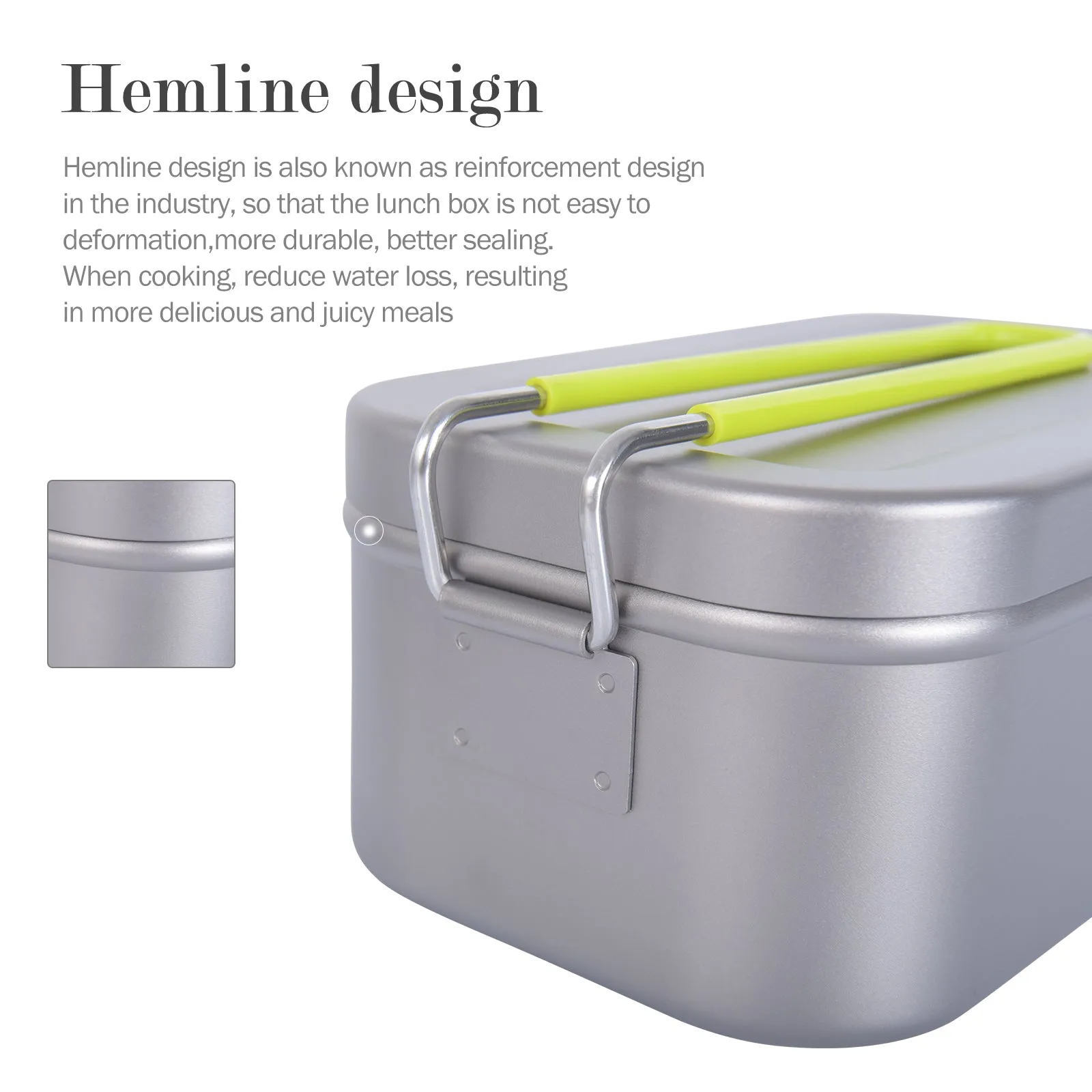 Boundless Voyage Titanium Mess Tin with Lid Anti-scalding Handle Outdoor Camping Tableware Cookware Lunch Box Bowl Pan