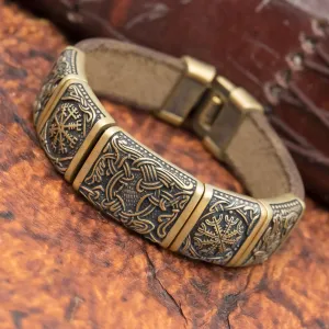 Bronze Tree of Life Mammen Charm Leather Cuff