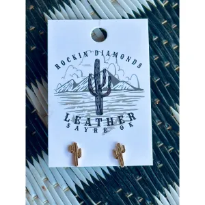 Cactus Earrings-Bronze