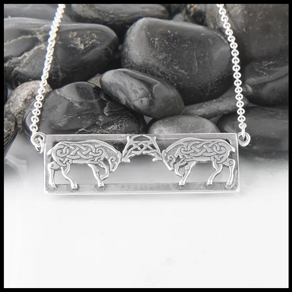 Celtic Deer Bar Pendant