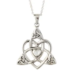 Celtic Trinity Heart Pendant Necklace