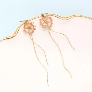 Cherry Blossom Wire Drop Earrings