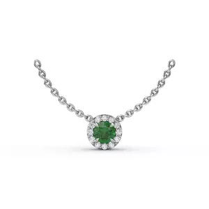 Classic Emerald and Diamond Pendant Necklace