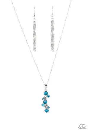 Classically Clustered - Blue Necklace - Paparazzi Accessories