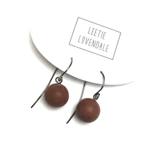 Coffee Marbled Drop Earrings