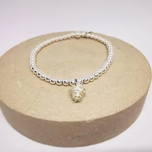 DELILAH Silver Pine Cone Bead Bracelet