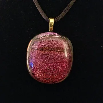 Dichroic fused glass pendant multicolored red, gift, sparkle, eye-catching gift