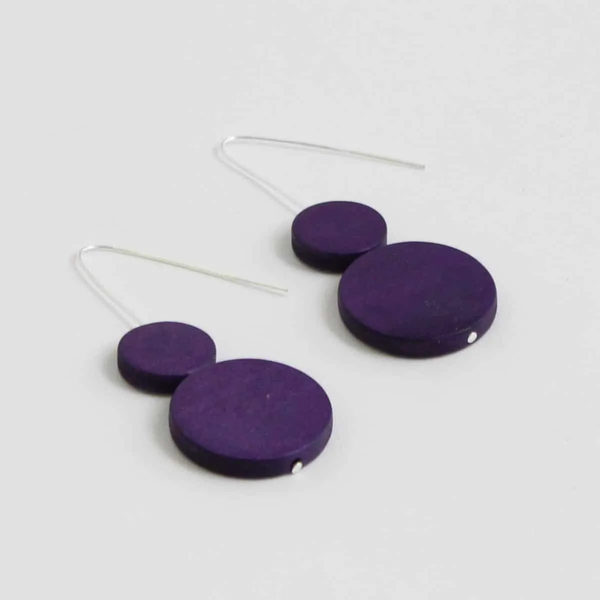 Double Bead Sarah Earrings Purple