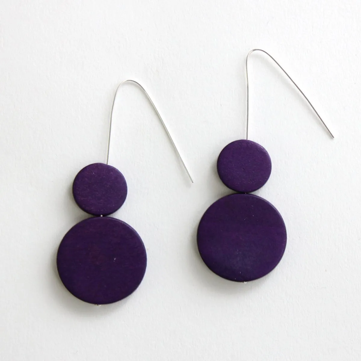 Double Bead Sarah Earrings Purple