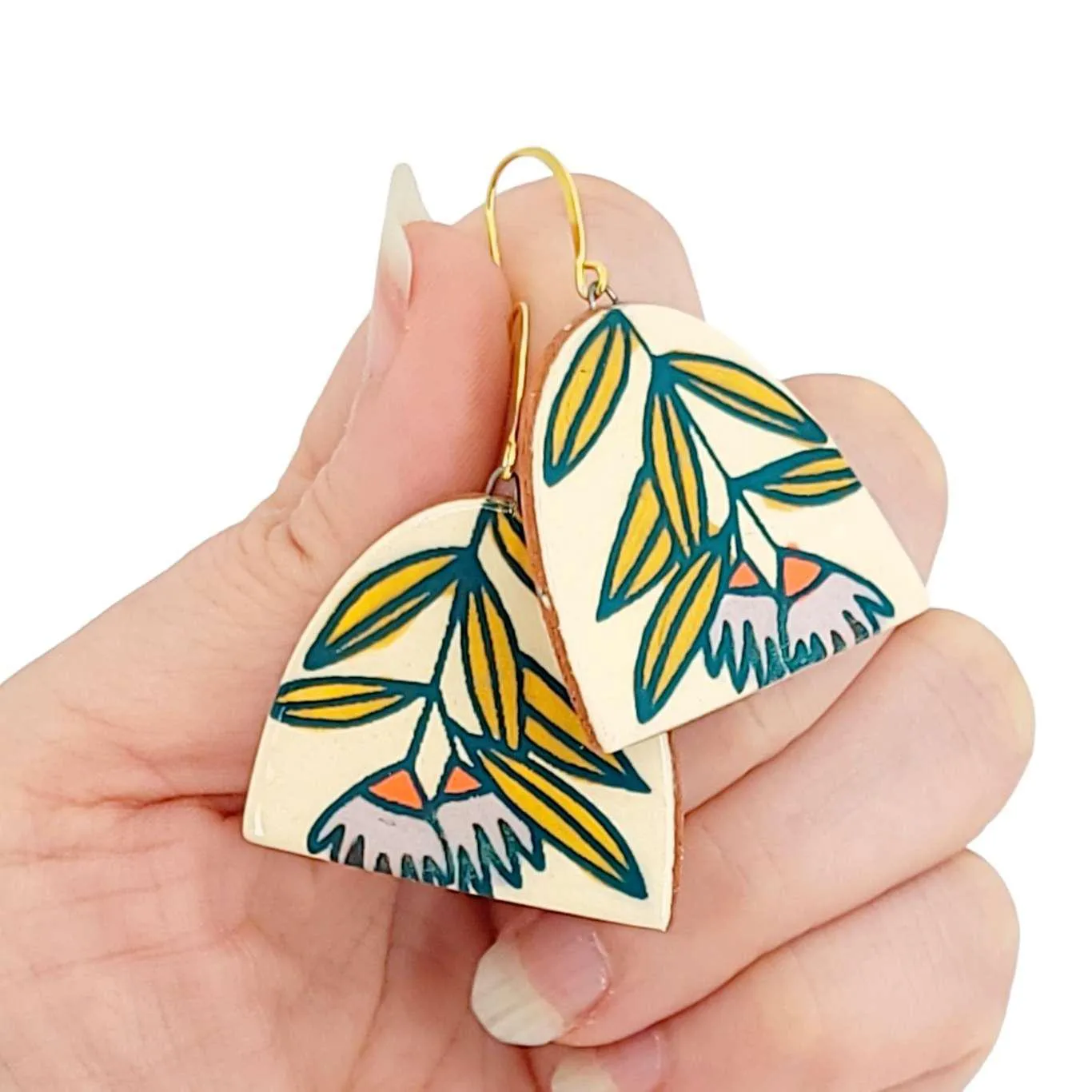 Earrings - Prairie Sprig Dangles by Catie Miller Ceramics