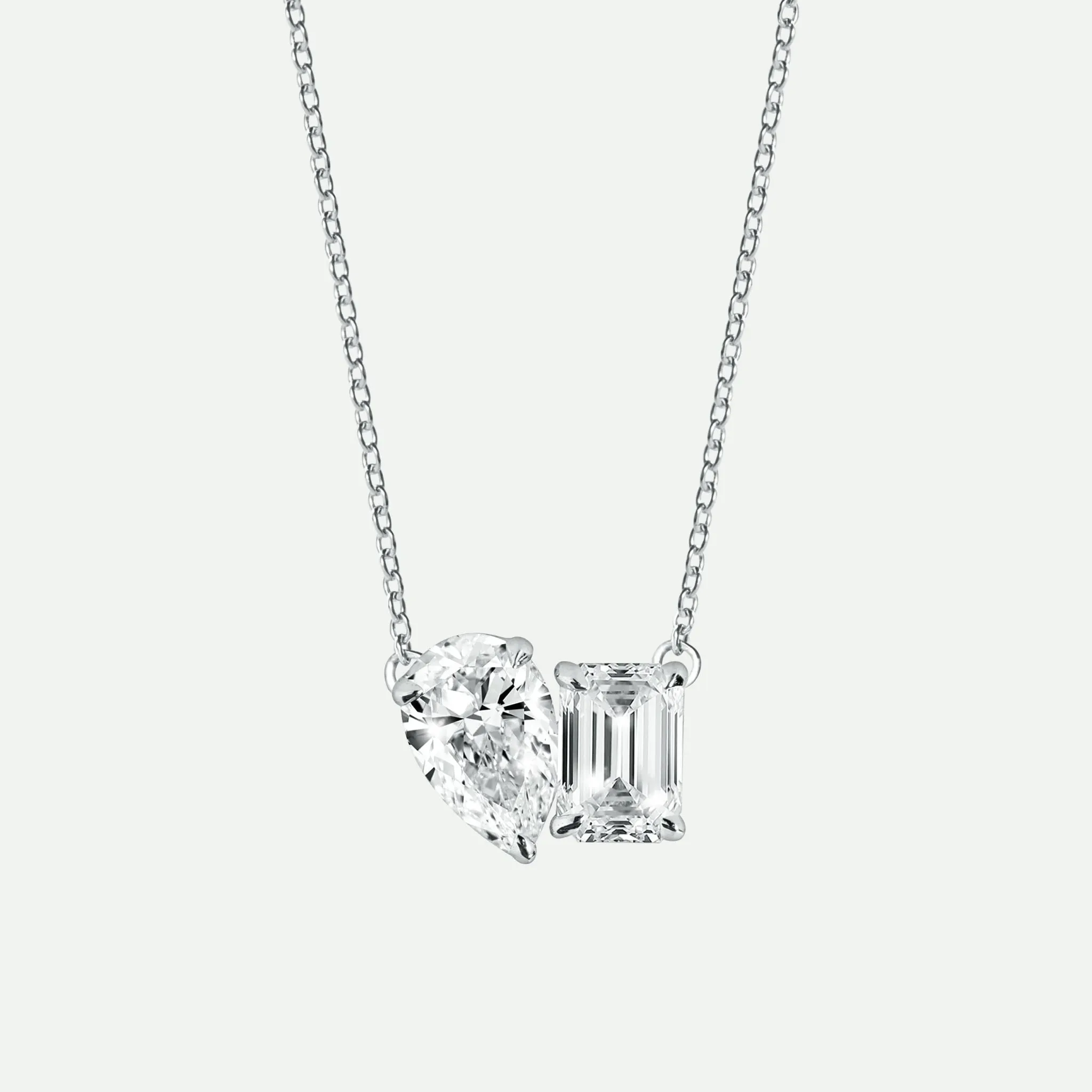 Elise Necklace | 9ct White Gold 1.5ct tw Lab Grown Diamond Toi Et Moi Necklace