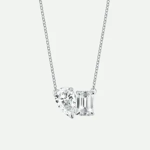 Elise Necklace | 9ct White Gold 1.5ct tw Lab Grown Diamond Toi Et Moi Necklace