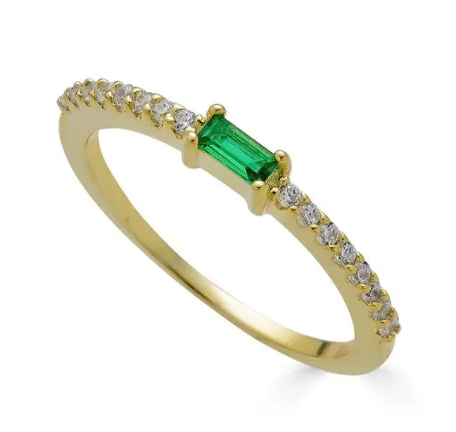 Emerald Bar Ring