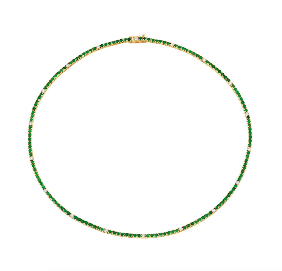 Emerald   Diamond Tennis Necklace