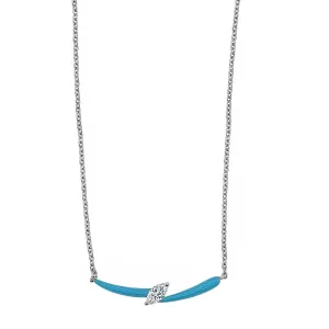 Enamel and Diamond Bolt Bar Necklace