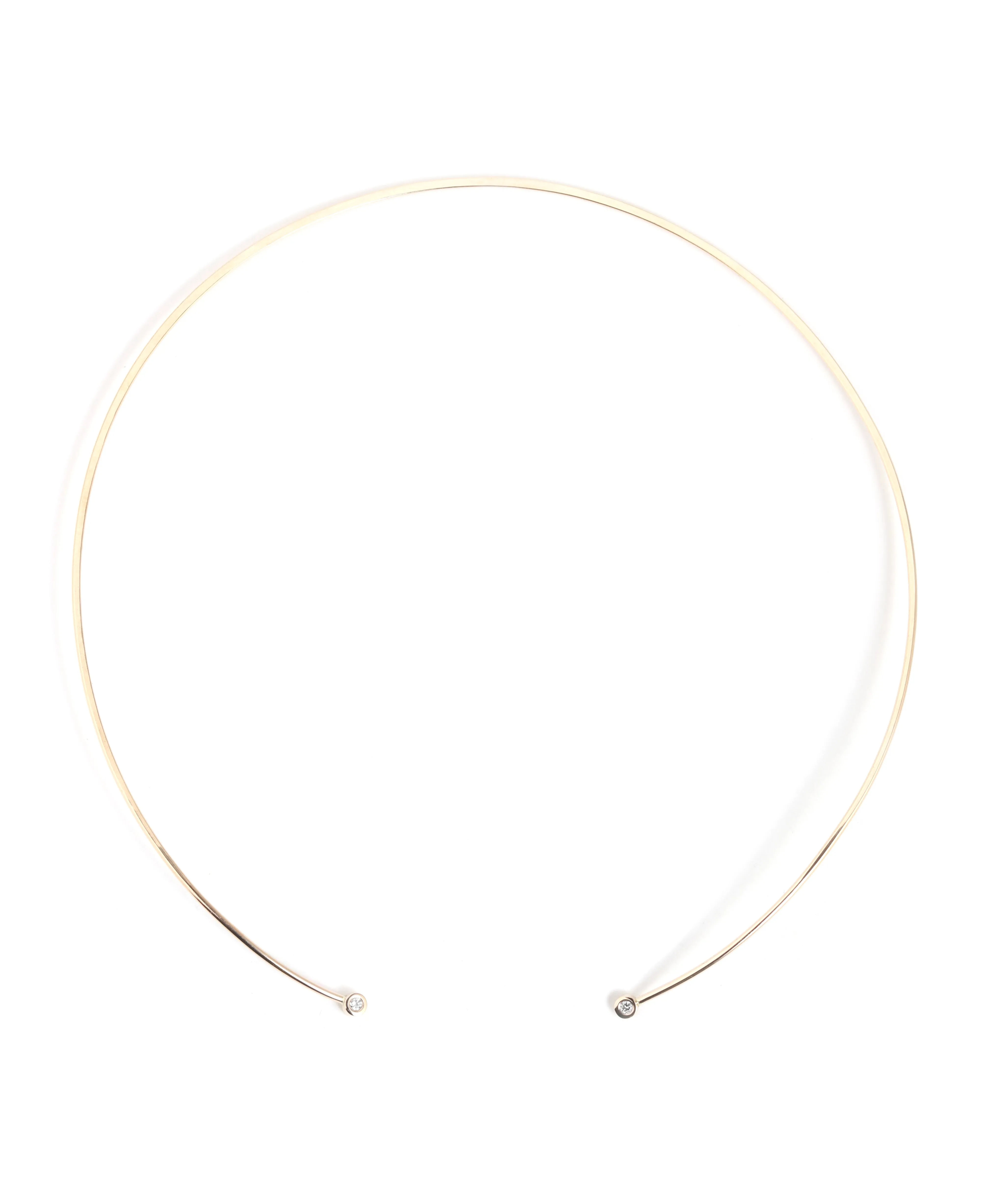 Flush Set Hug Collar Necklace - White Diamond