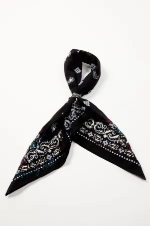 Foxglove Black Bandana Necklace