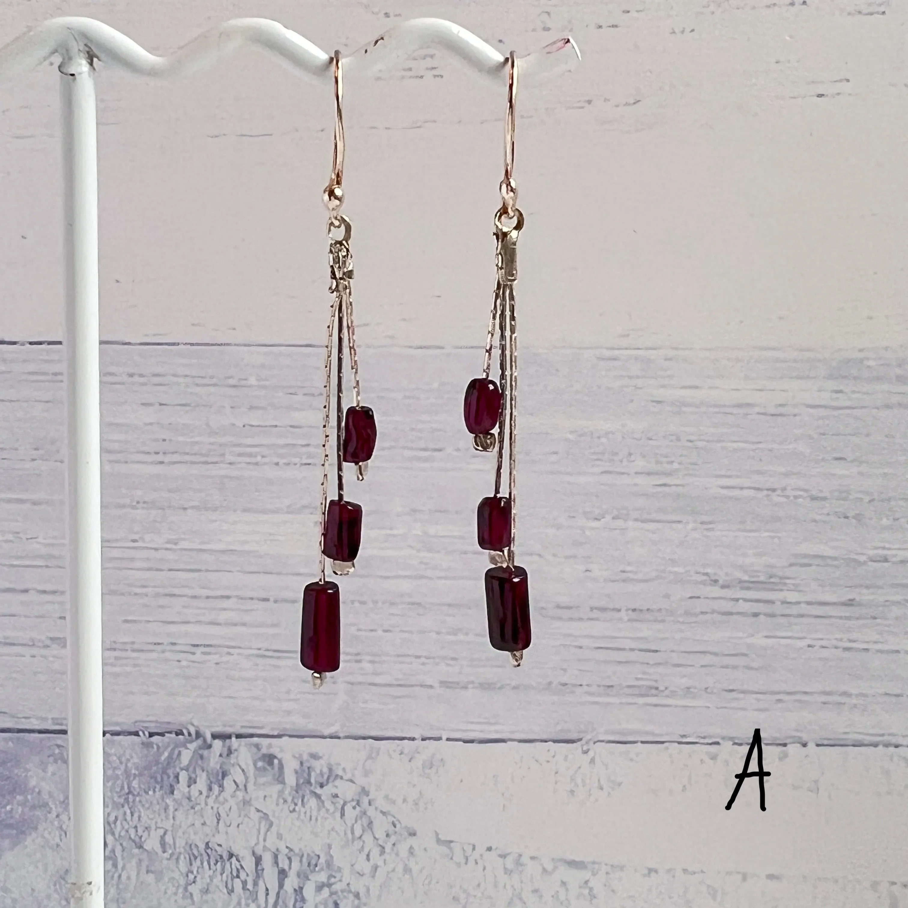 Garnet Dangle Earrings