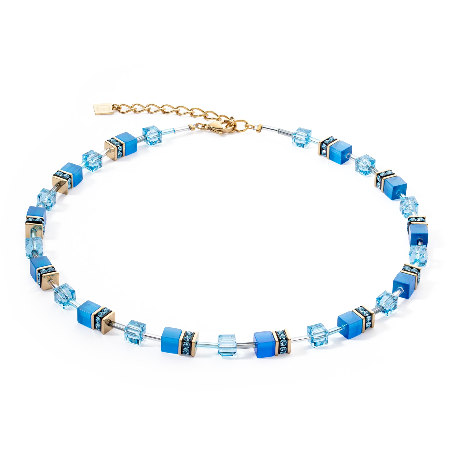 GeoCUBE® Iconic Mono Gold necklace turquoise