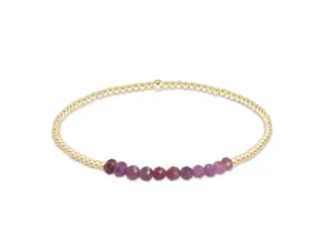 Gold Bliss 2mm Bead Bracelet - Ruby