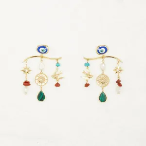 Gold Plated Balearic Charm Earring