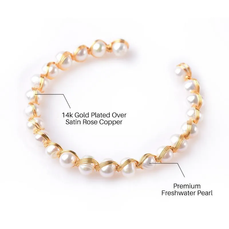 Gold Plated Pearl Bracelet