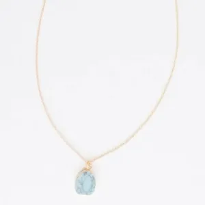 Gold Turquoise Pendant Necklace