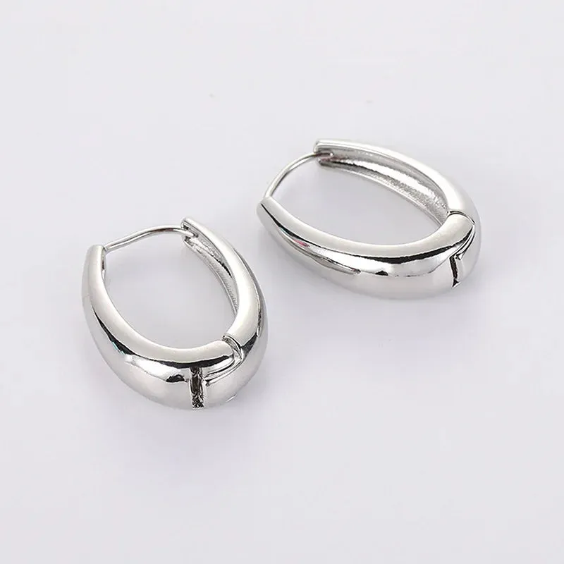 Golden Big Hoop Earrings Korean Geometry Metal Earrings for Women Female Retro Drop Earrings 2023 Trend Fashion Jewelry