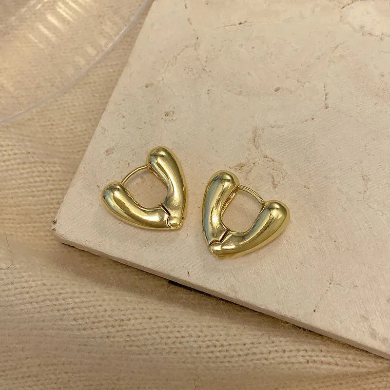 Golden Big Hoop Earrings Korean Geometry Metal Earrings for Women Female Retro Drop Earrings 2023 Trend Fashion Jewelry