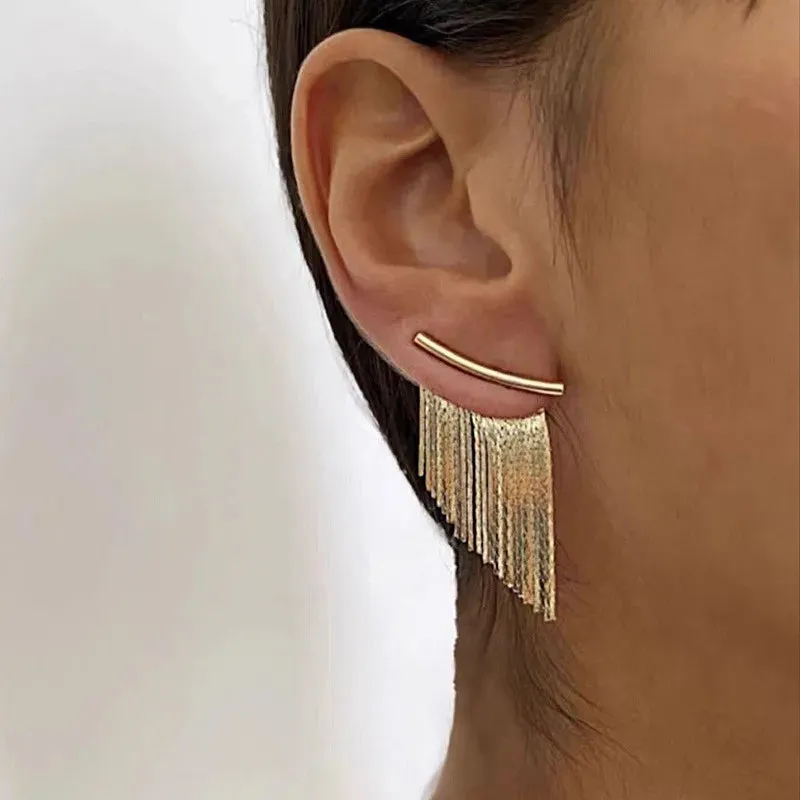 Golden Big Hoop Earrings Korean Geometry Metal Earrings for Women Female Retro Drop Earrings 2023 Trend Fashion Jewelry