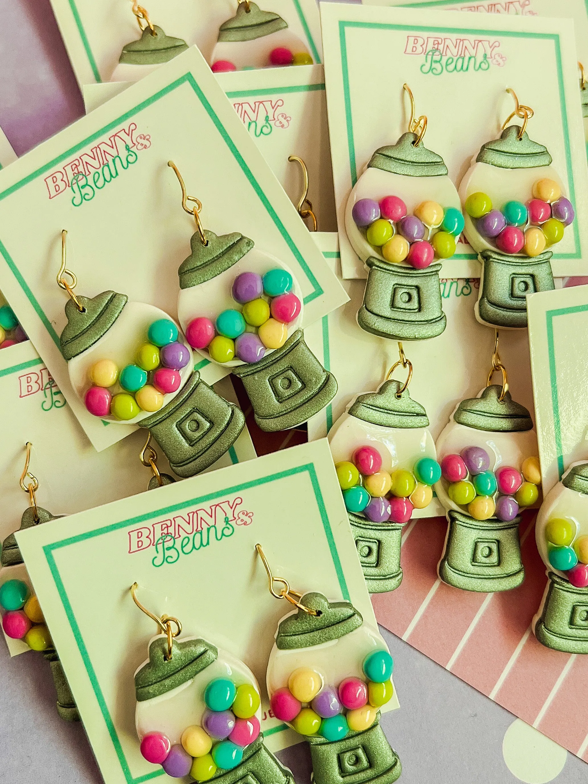 Gum Ball Earrings | Clay Earrings