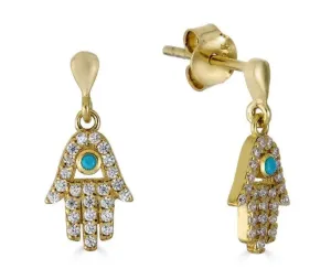 Hamsa Turquoise Drop Earrings