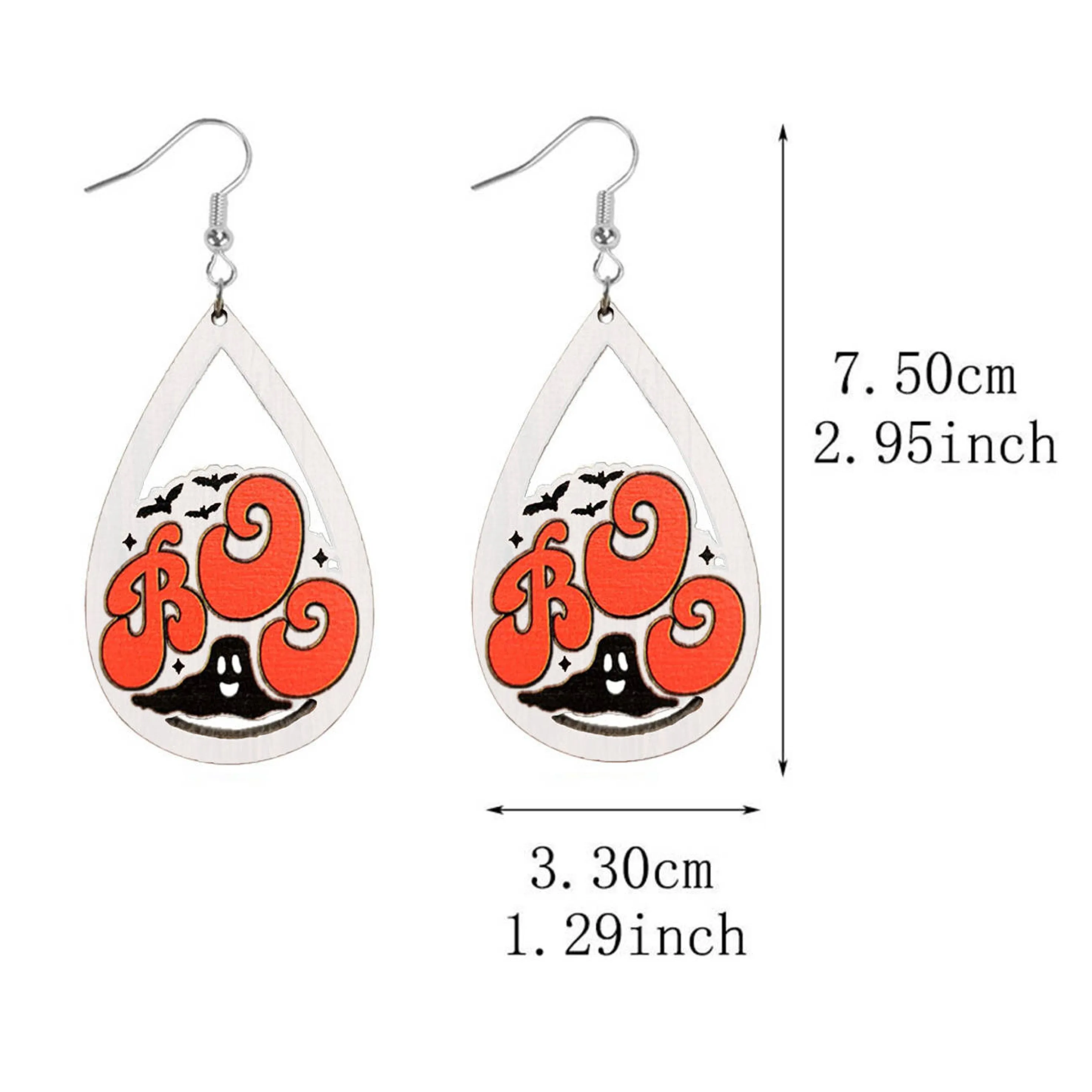 Harvest Chic Plaid Pumpkin Wooden Drop Ear Bling