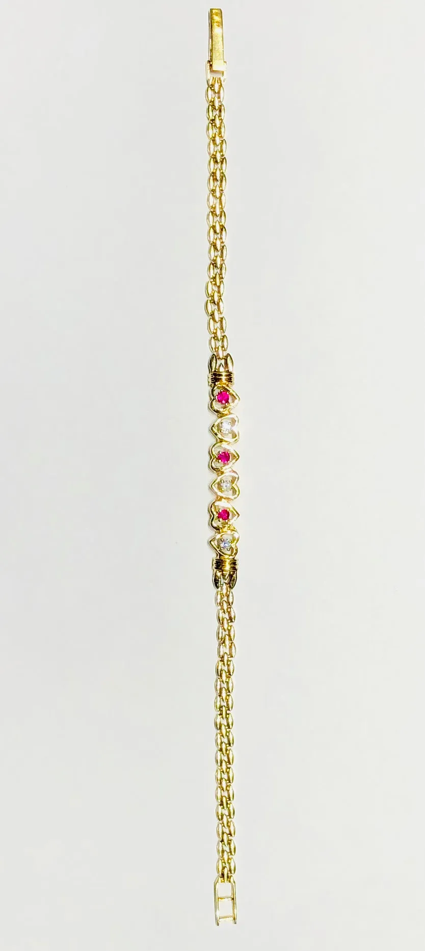 Heart Ruby Diamond Bracelet (14K)