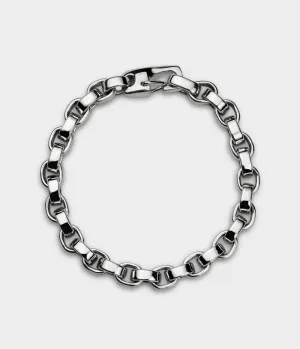 Heavy Link Bracelet in Silver, Size Medium