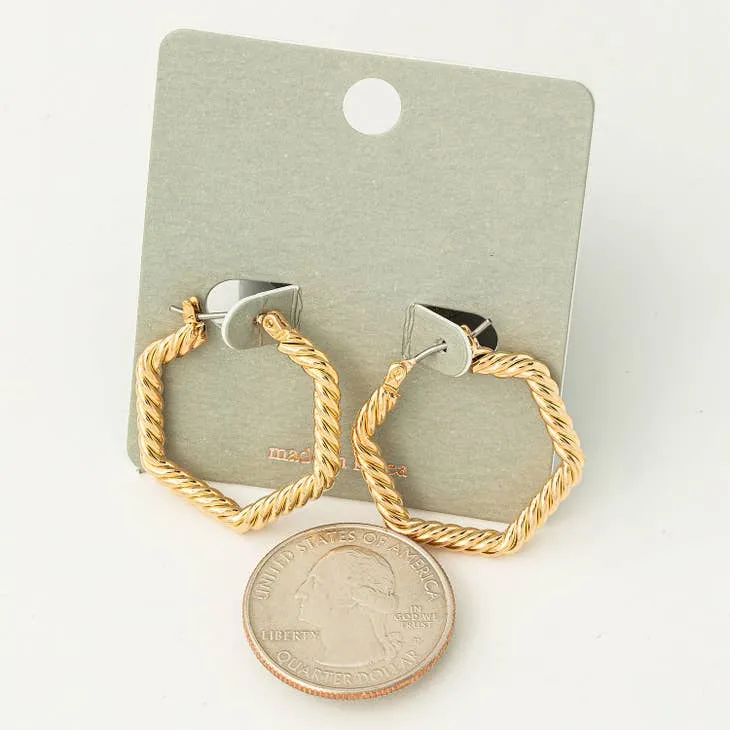 Hexagon Twist Dangle Earrings