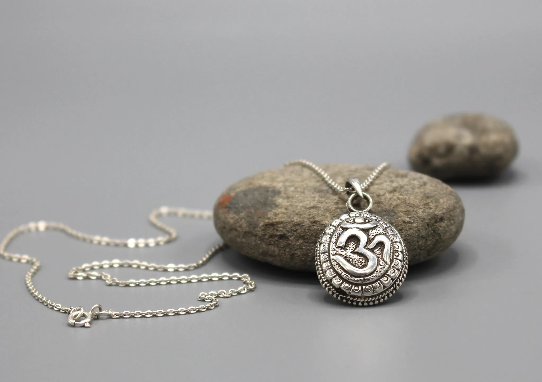 Hindu Om Sterling Silver Pendant