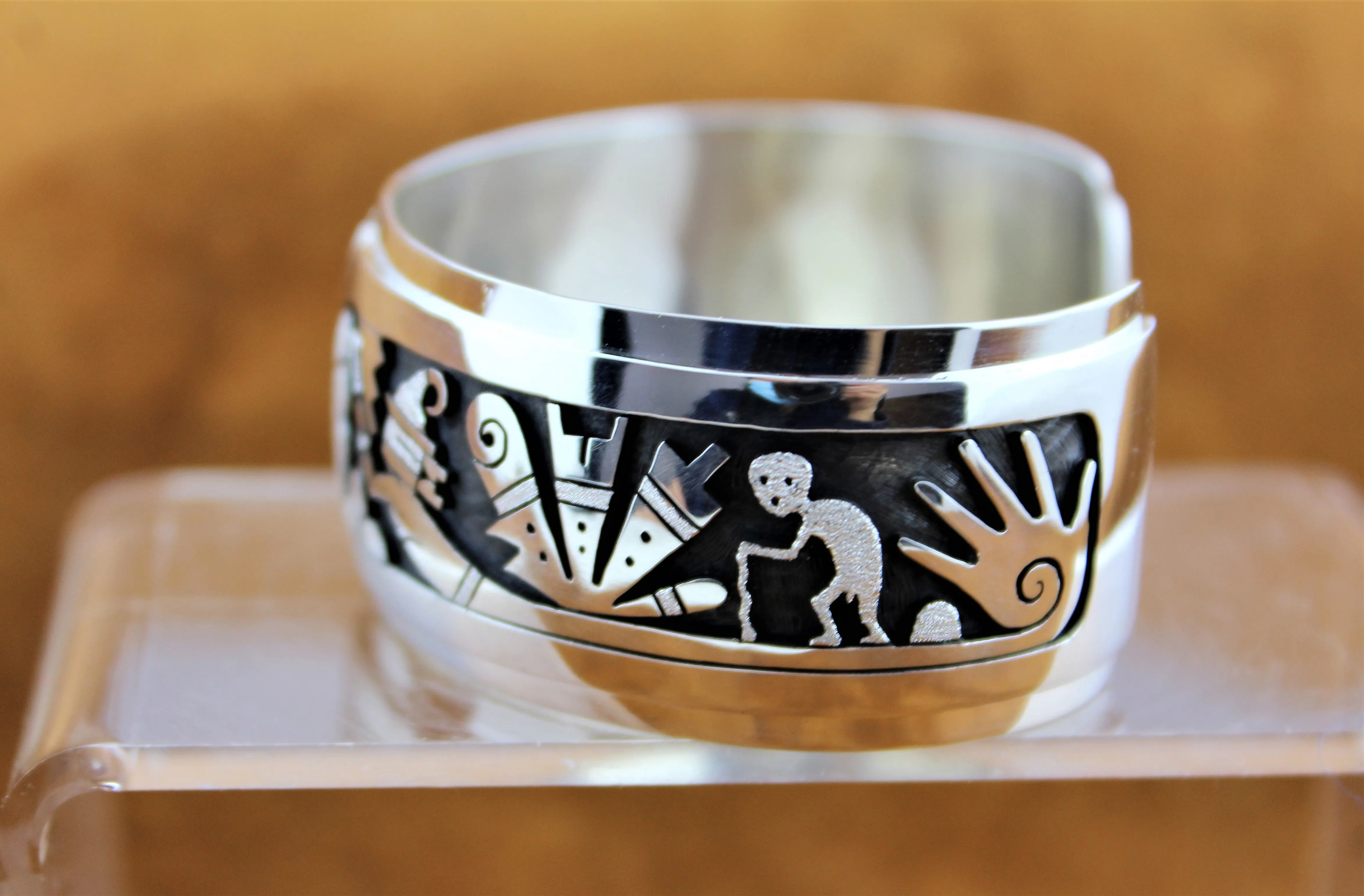 Hopi Sterling Overlay Bracelet