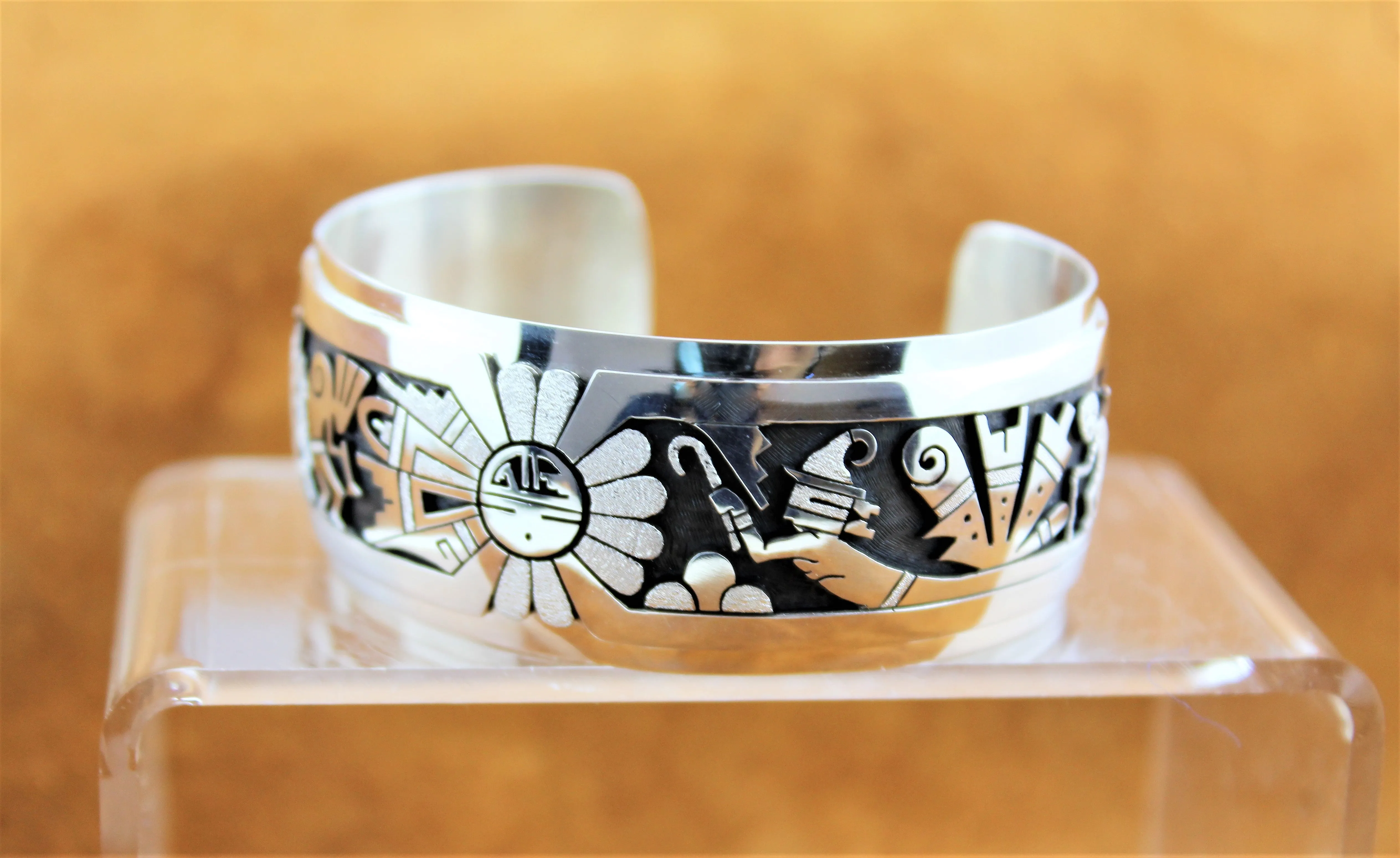 Hopi Sterling Overlay Bracelet