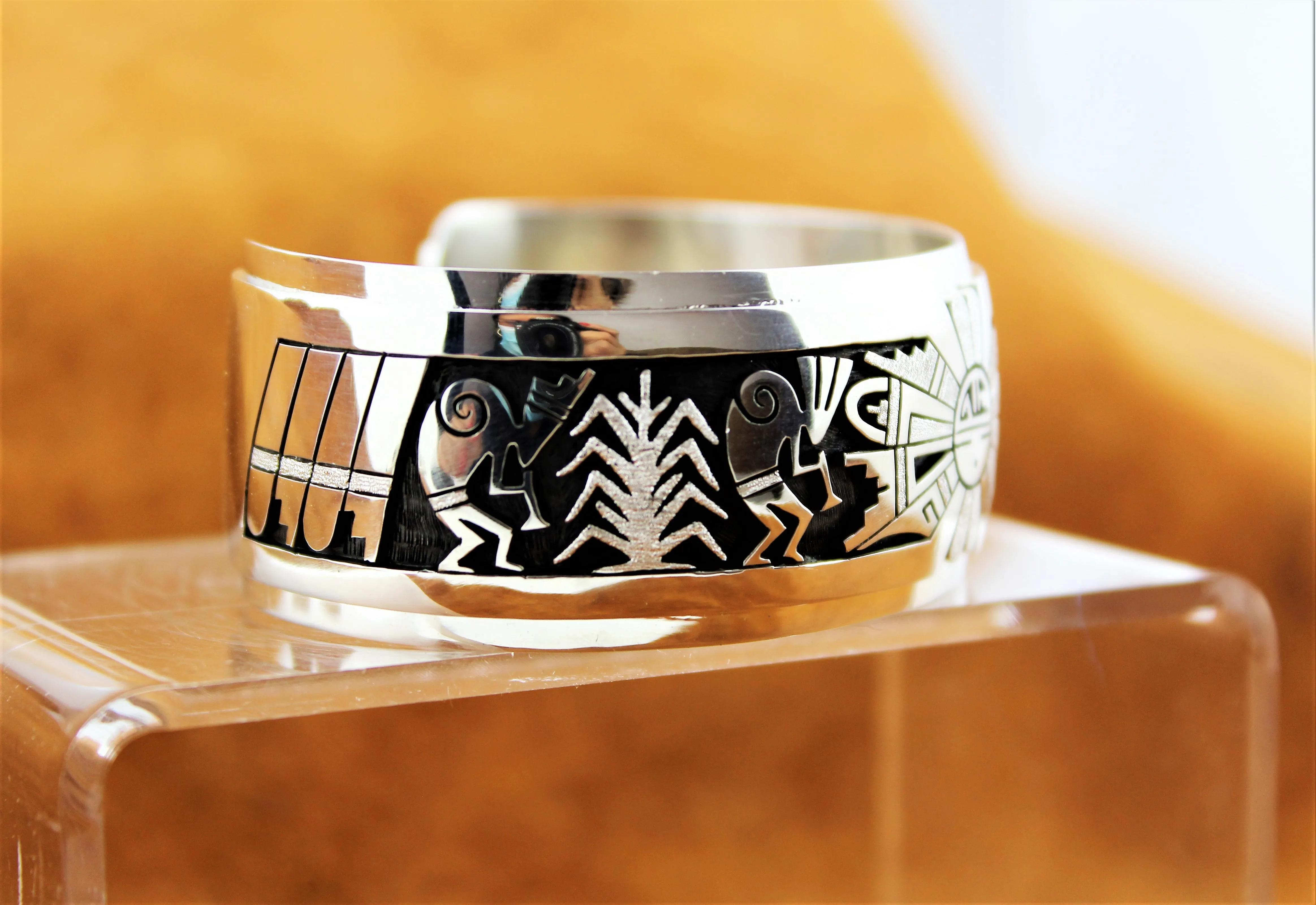 Hopi Sterling Overlay Bracelet