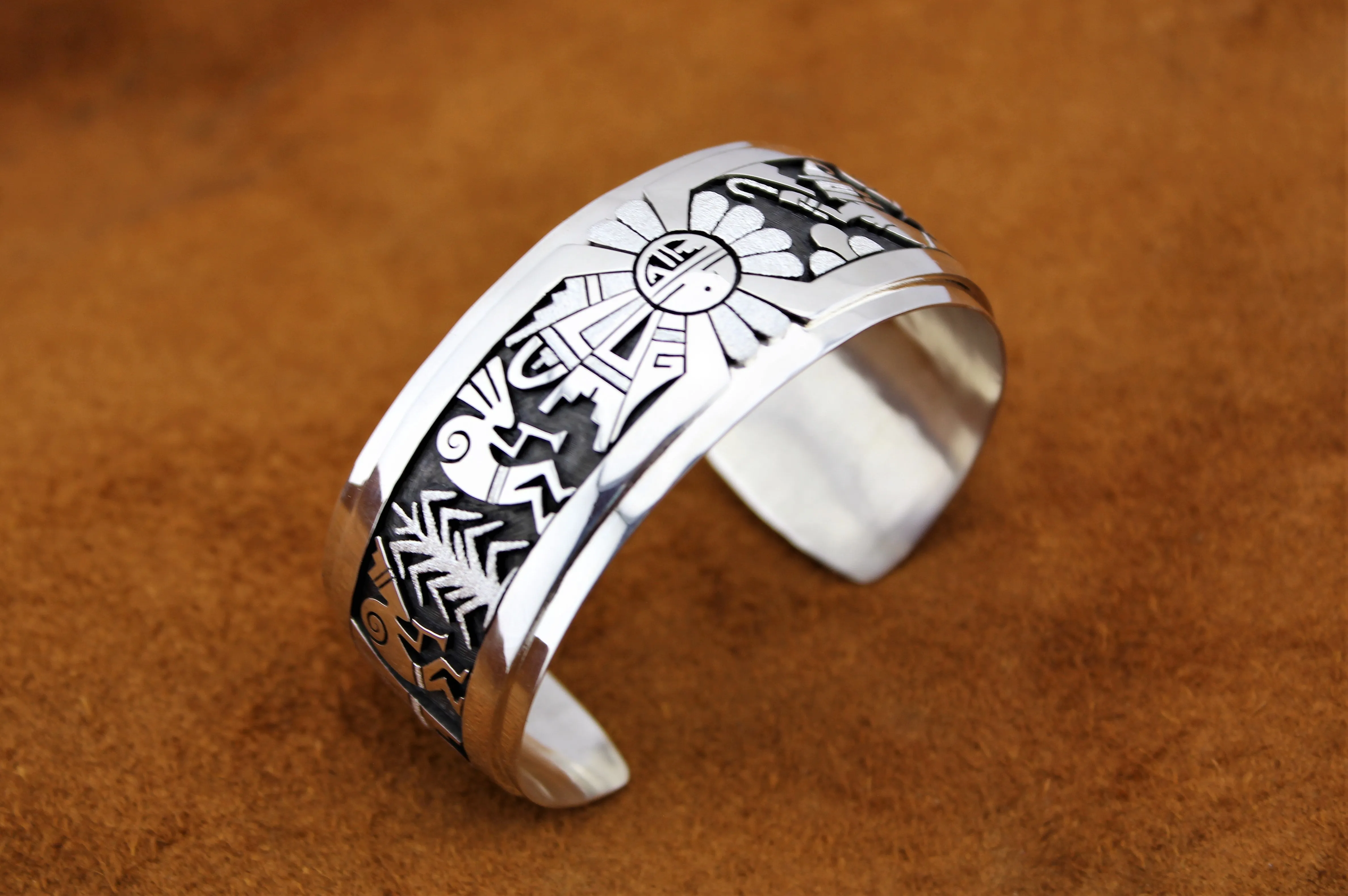 Hopi Sterling Overlay Bracelet