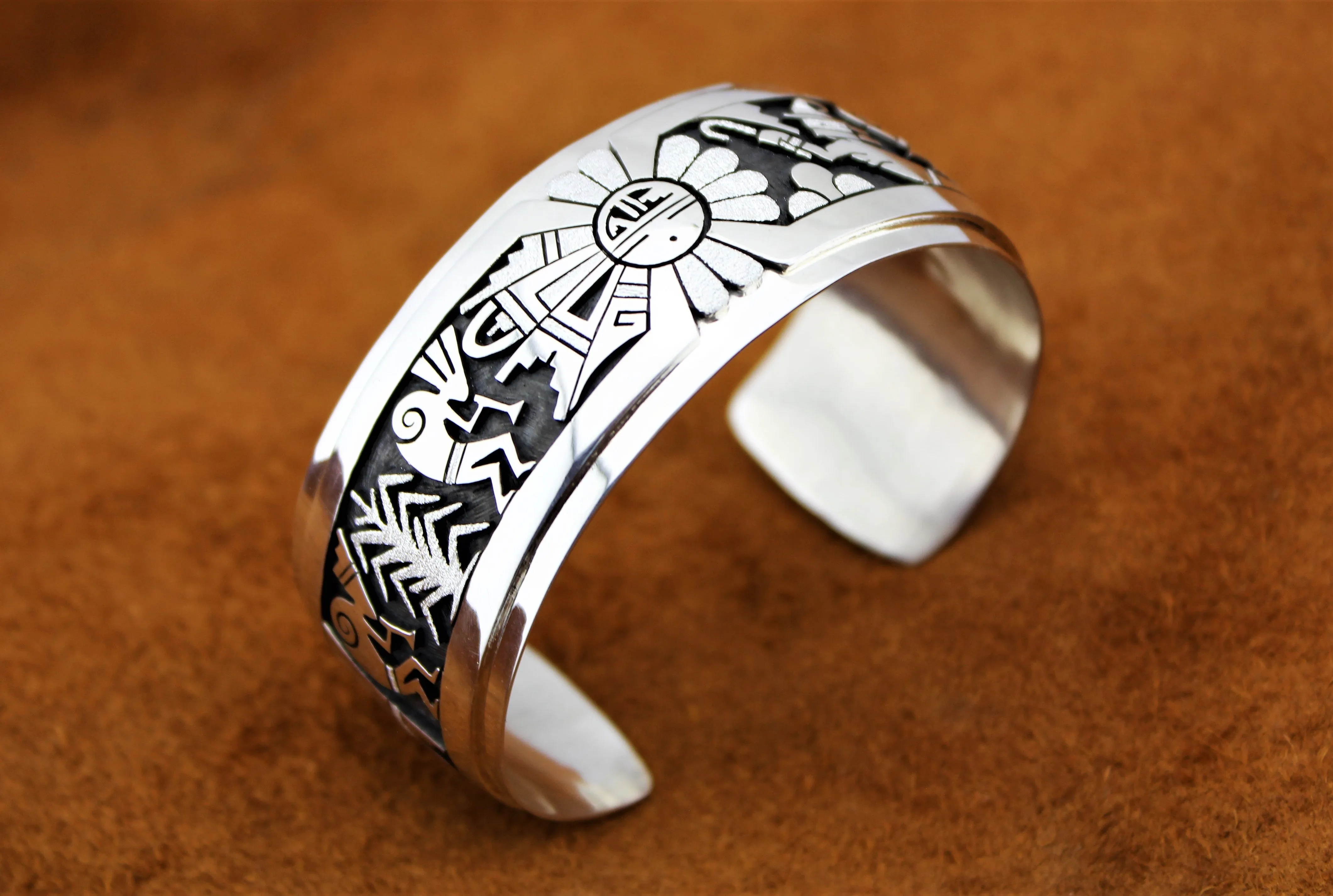 Hopi Sterling Overlay Bracelet