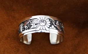 Hopi Sterling Overlay Bracelet