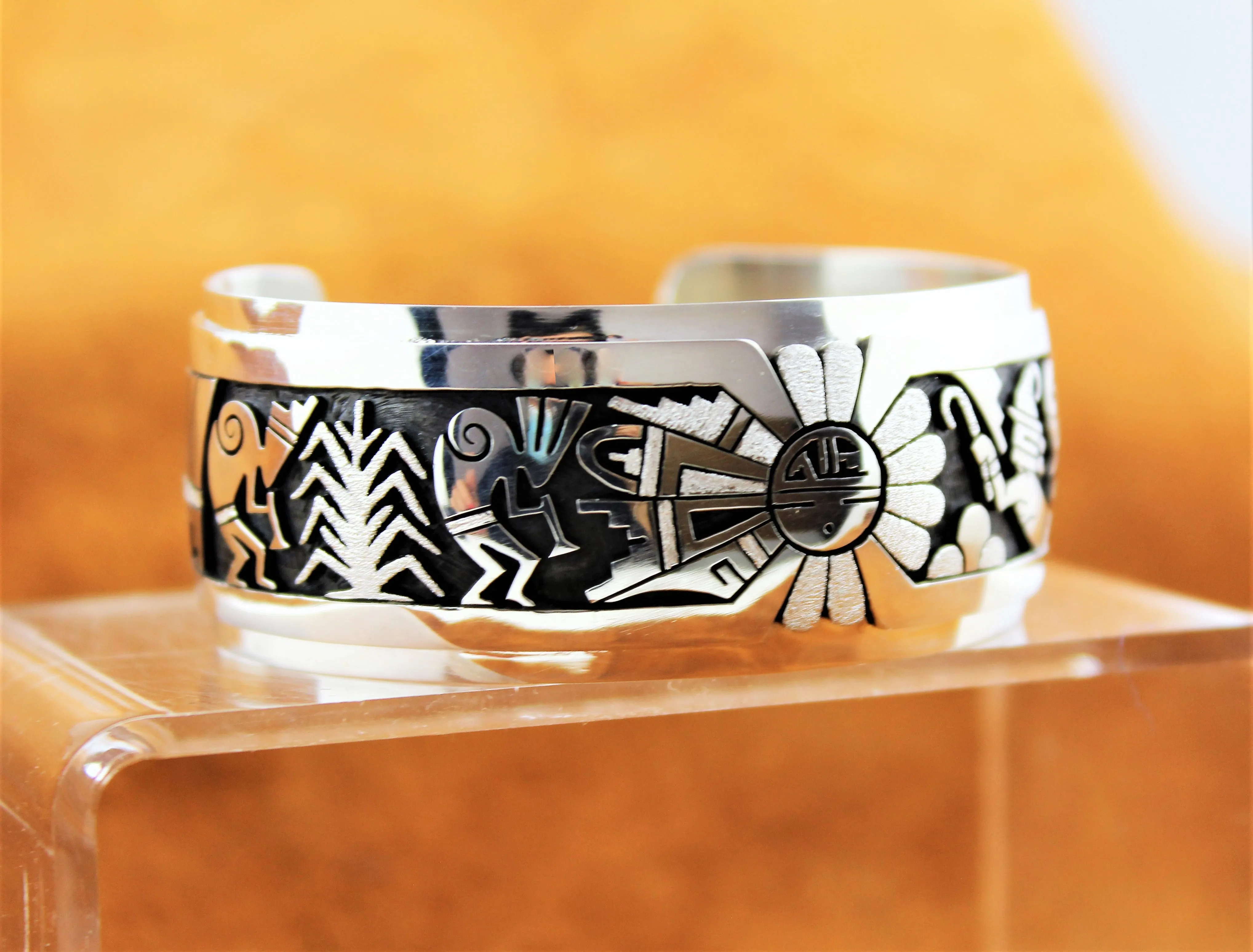 Hopi Sterling Overlay Bracelet