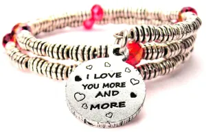 I Love You More And More Curly Coil Wrap Style Bangle Bracelet