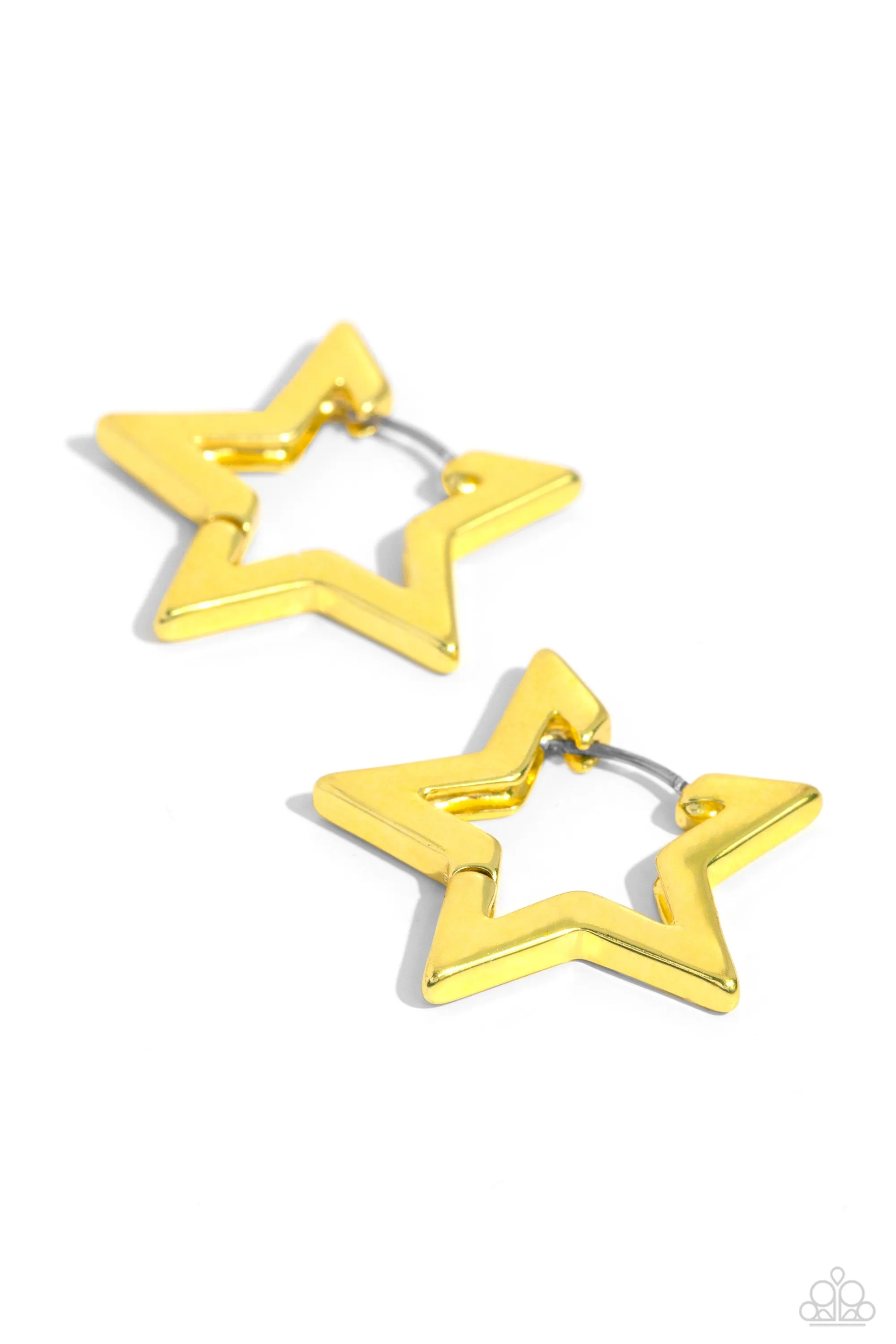 In A Galaxy STAR, STAR Away - Yellow Earrings - Paparazzi Accessories