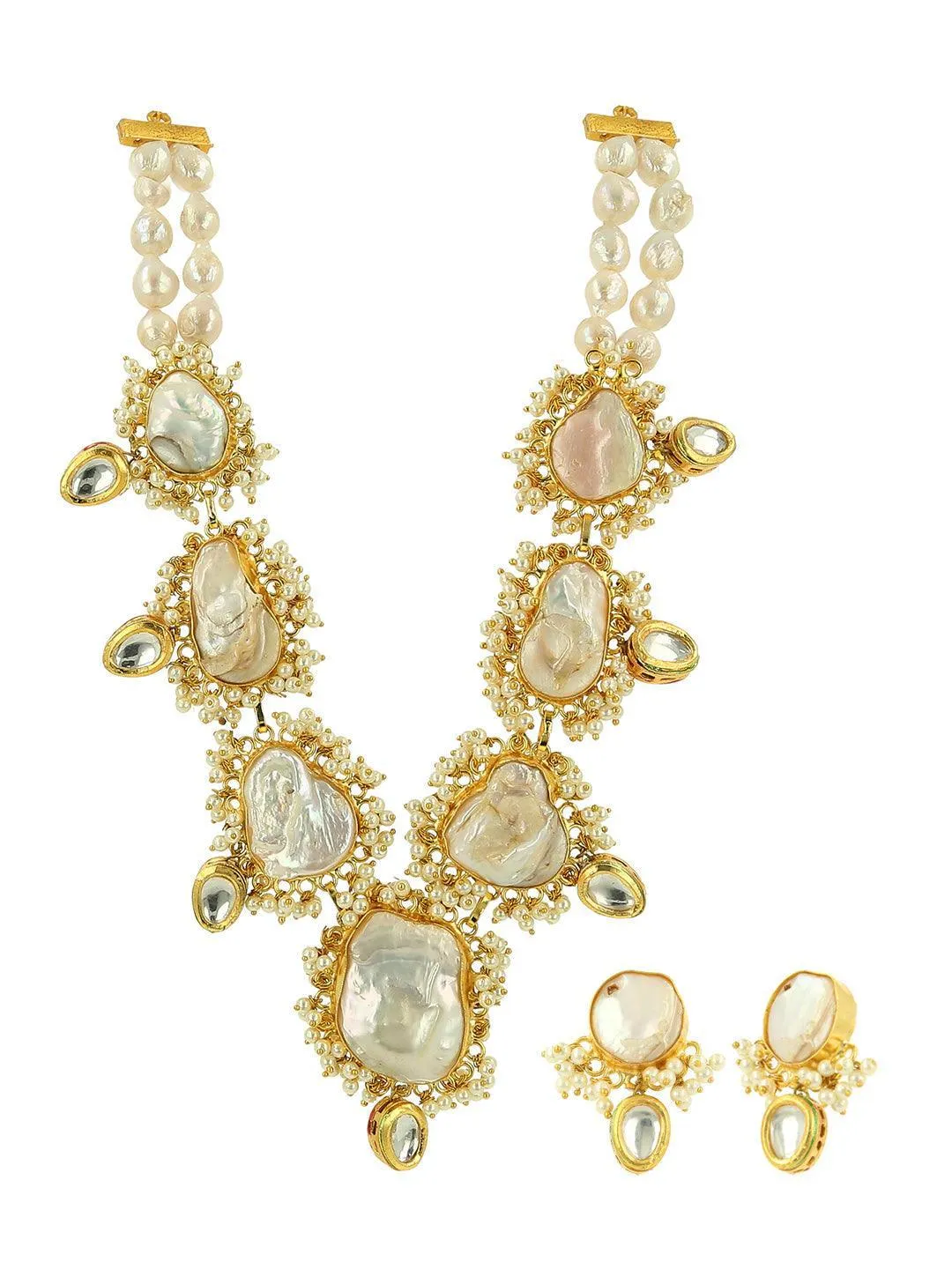 Kinjal In Baroque Pearl Statement Necklace